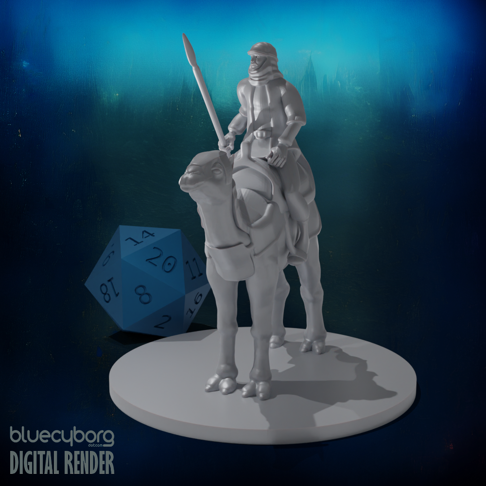 Human Desert Warrior on Camel 28mm Scale Miniature