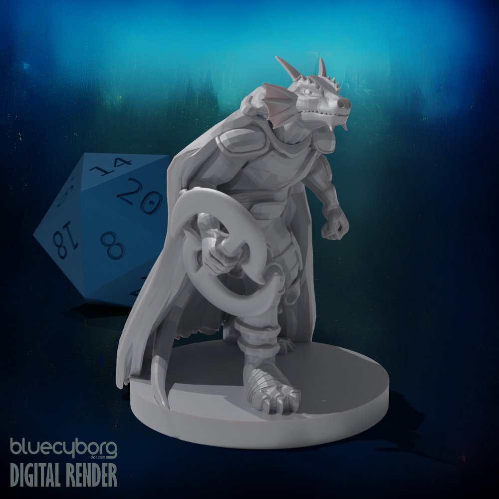 Dragonborn Chakram Fighter 28mm Scale Miniature