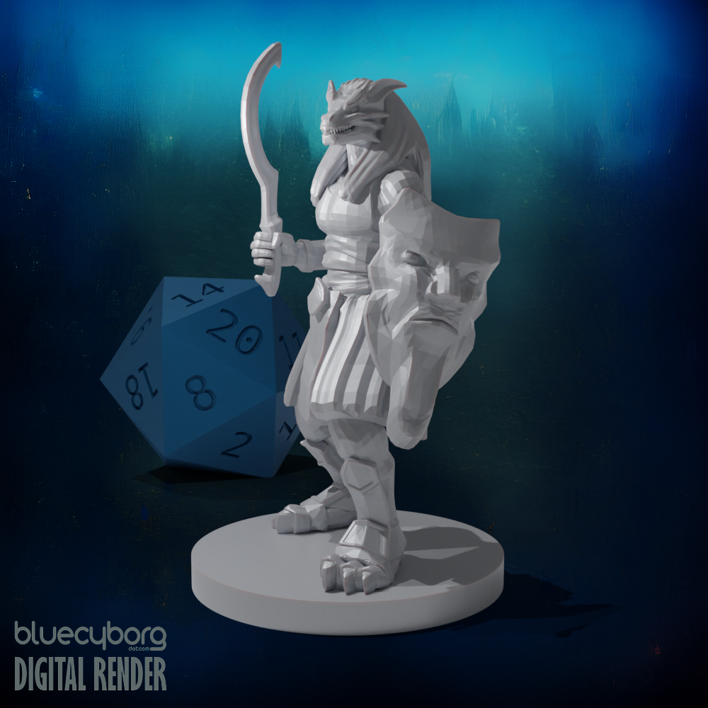 Dragonborn Desert Fighter 28mm Scale Miniature
