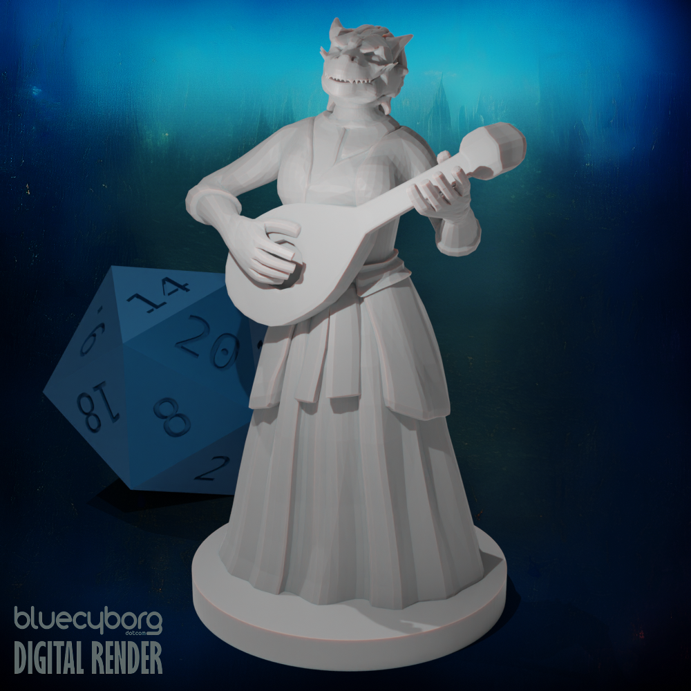 Dragonborn Female Bard 28mm Scale Miniature