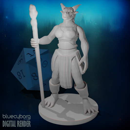 Dragonborn Female Sorceror 28mm Scale Miniature