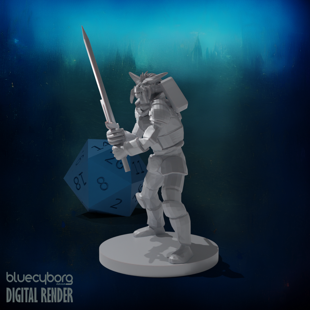 Dragonborn Great Weapon Fighter 28mm Scale Miniature