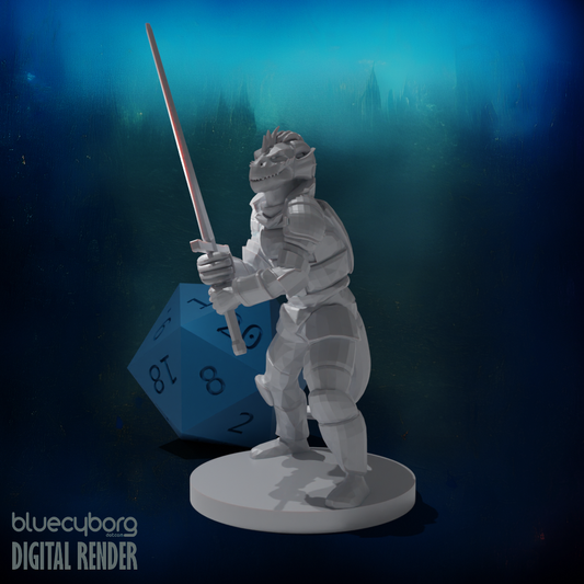 Dragonborn Great Weapon Fighter 2 28mm Scale Miniature