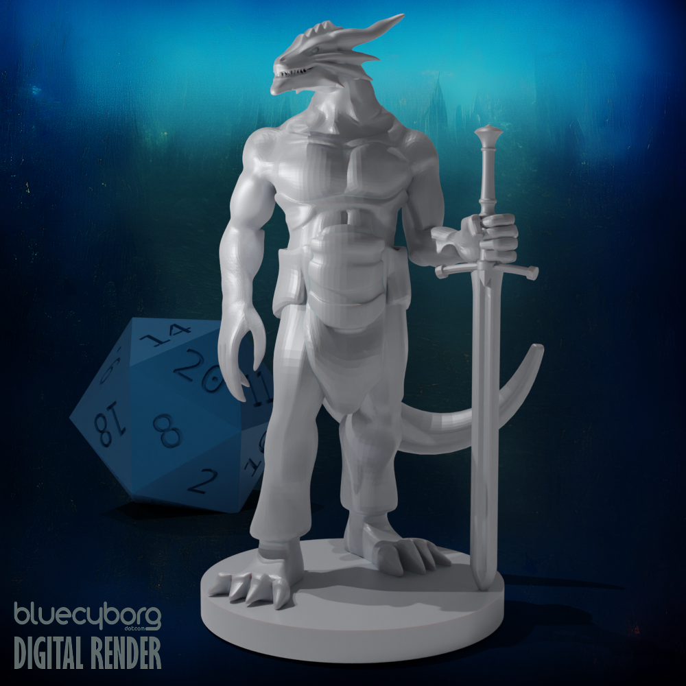Dragonborn Great Weapon Fighter 3 28mm Scale Miniature