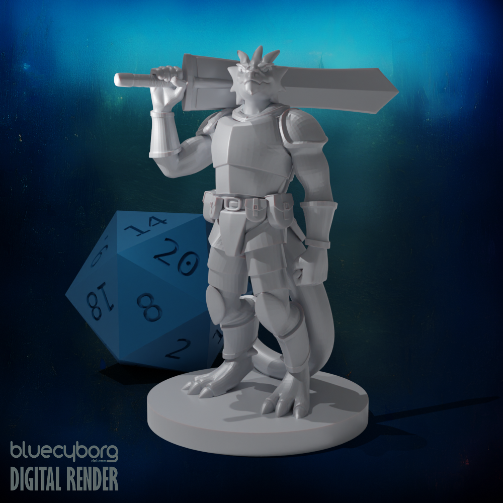 Dragonborn Great Weapon Fighter 4 28mm Scale Miniature