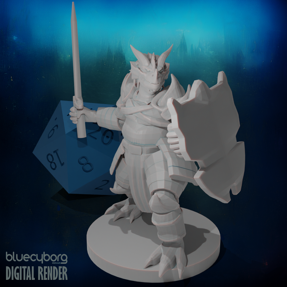Dragonborn Paladin with a Belly 28mm Scale Miniature