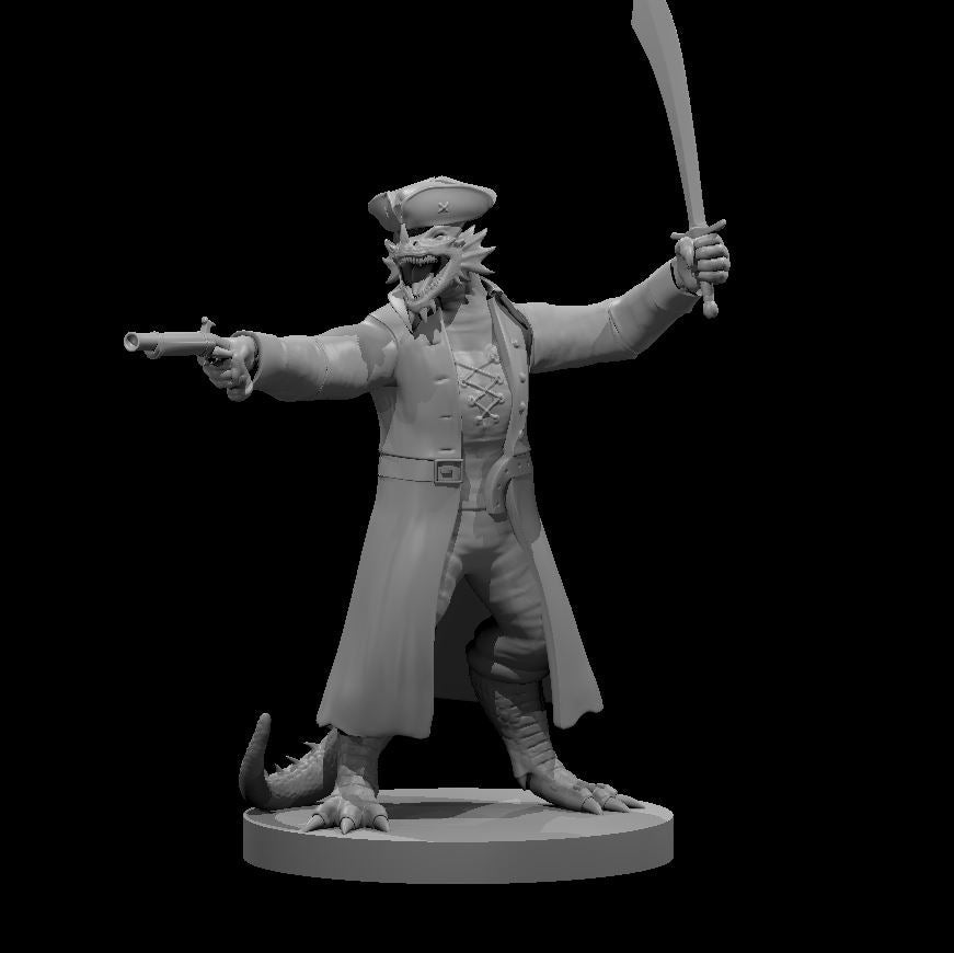 Dragonborn Pirate Captain 28mm Scale Miniature