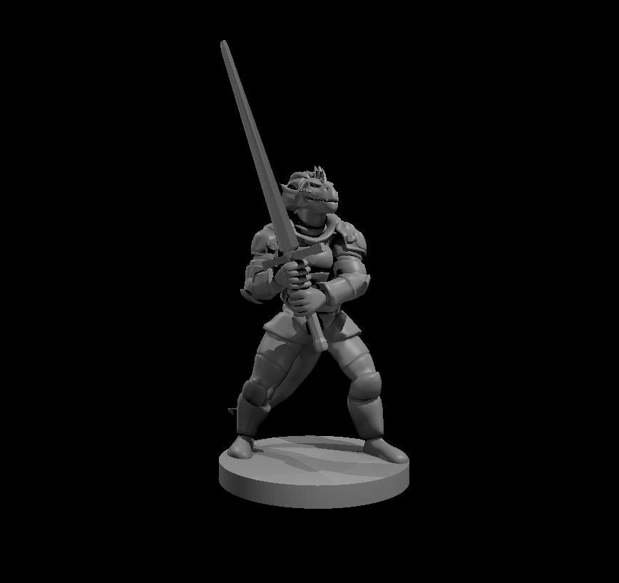 Dragonborn Great Weapon Fighter 2 - 28mm Scale Miniature