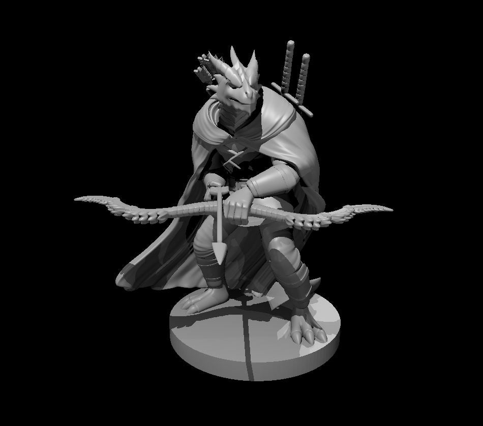 Dragonborn Male Ranger - 28mm Scale Miniature