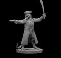 Dragonborn Pirate Captain - 28mm Scale Miniature
