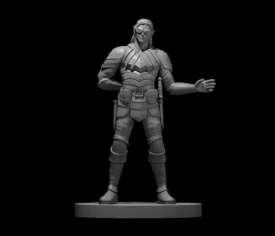 Drow Rogue Friendly - With Goggles - 28mm Scale Miniature