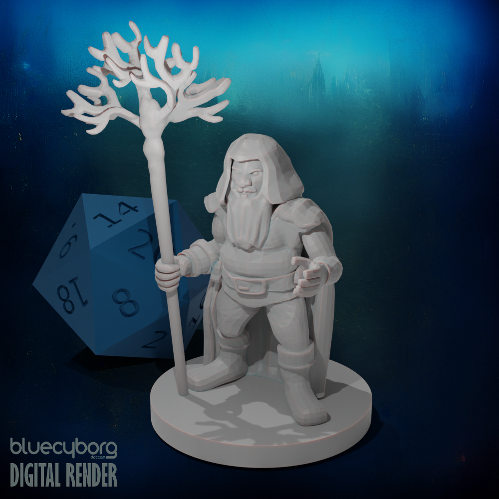 Dwarf Druid 28mm Scale Miniature