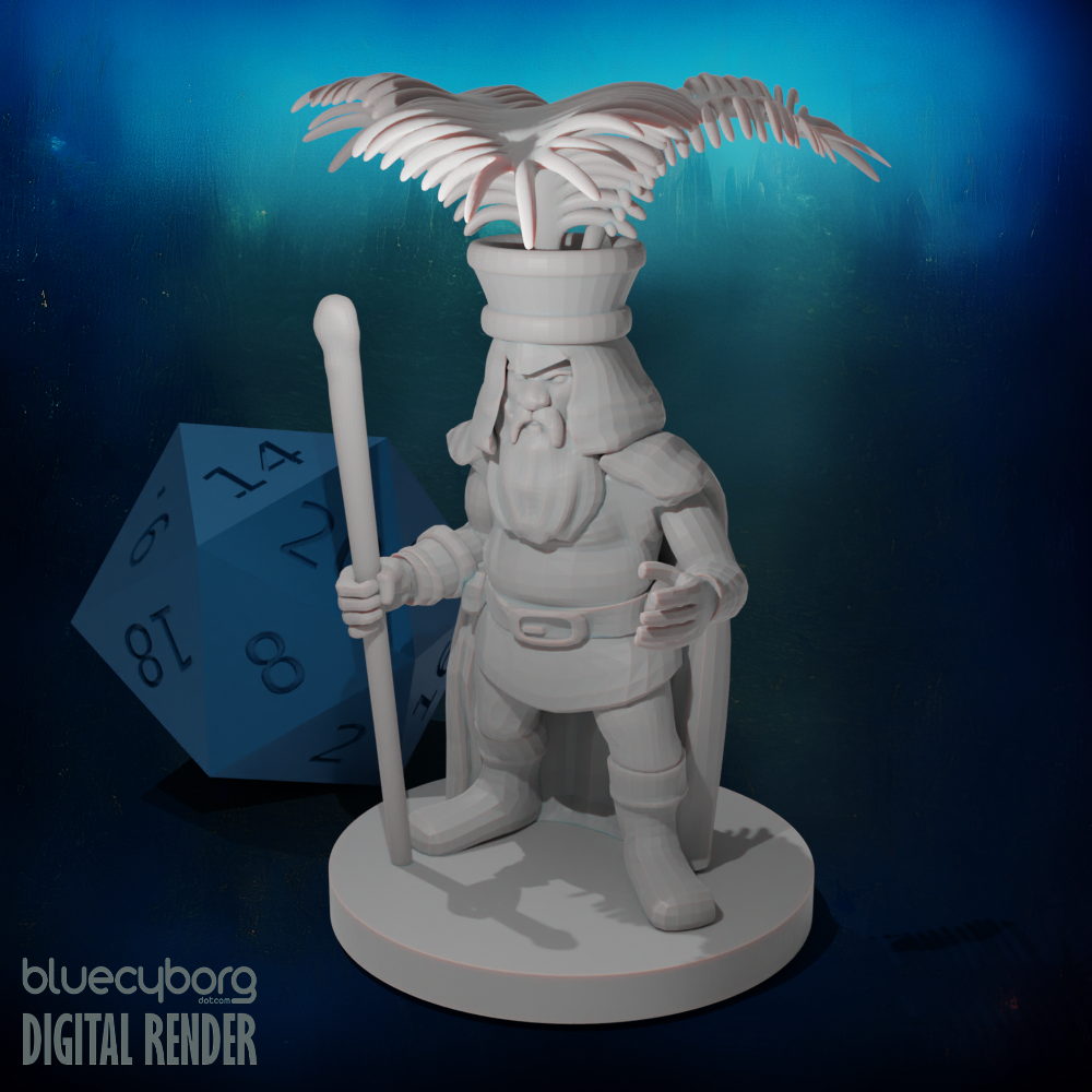 Dwarf Druid with Fern Hat 28mm Scale Miniature