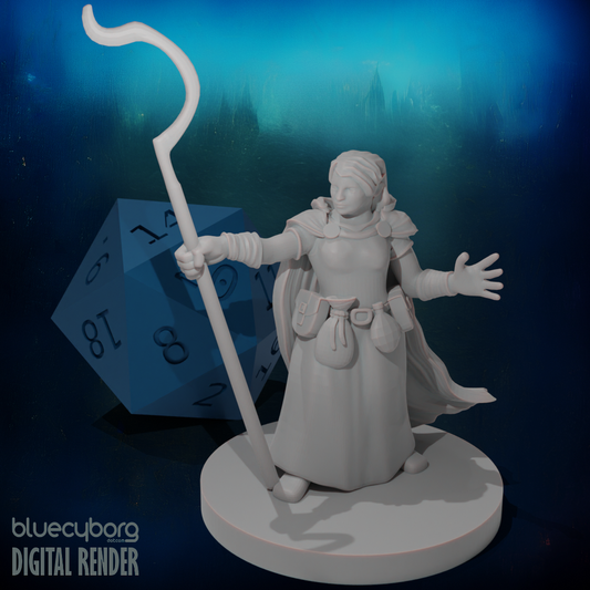 Dwarf Female Druid 2 28mm Scale Miniature