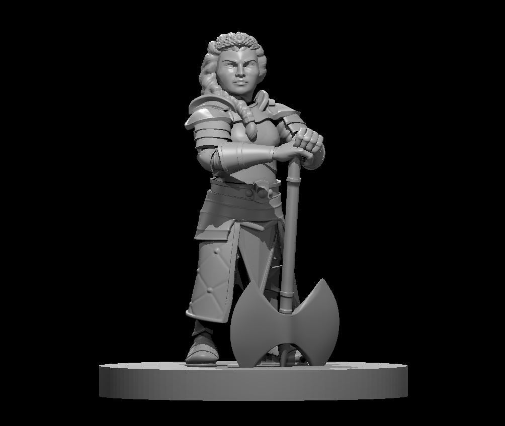 Dwarf Female Paladin 28mm Scale Miniature