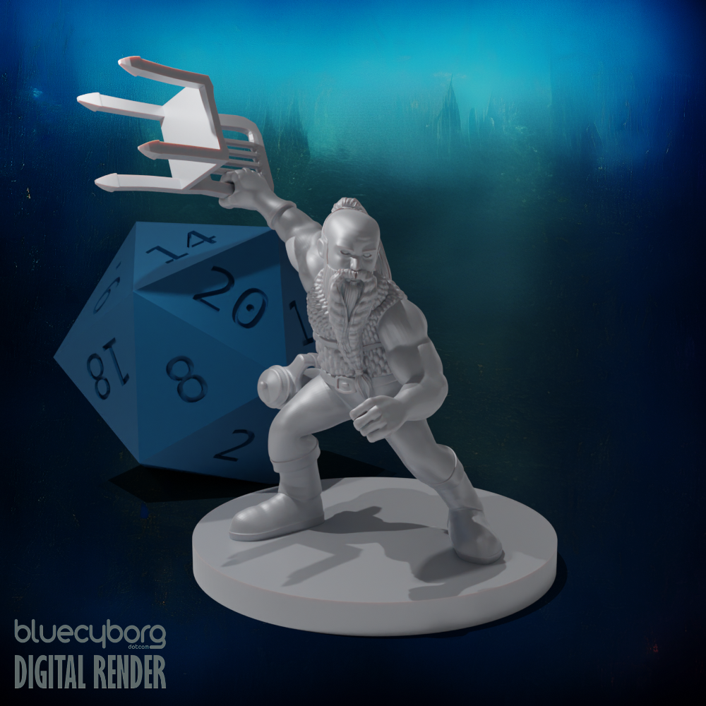 Dwarf Improvised Weapon Fighter 28mm Scale Miniature