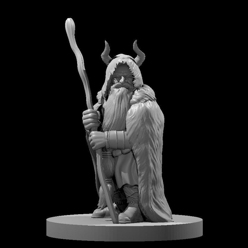 Dwarf Male Druid 4 28mm Scale Miniature