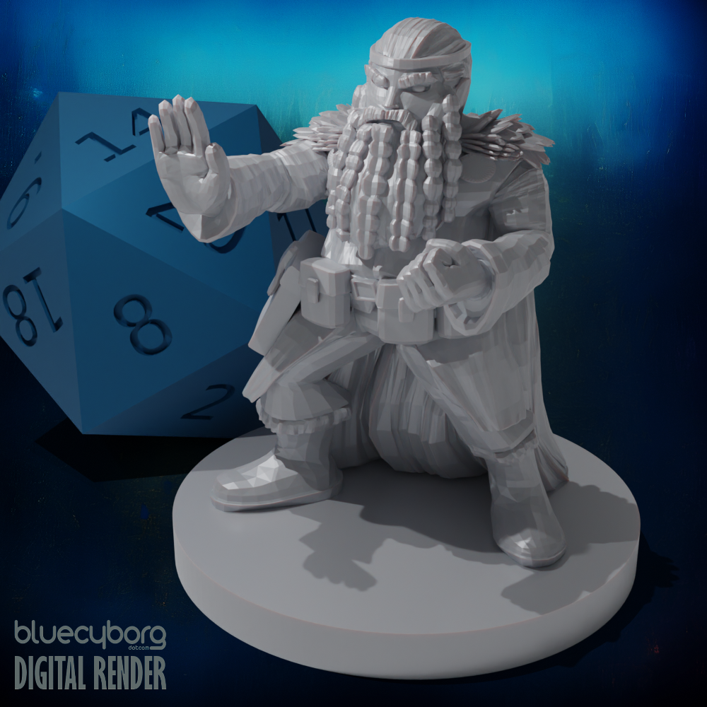 Dwarf Wizard 2 28mm Scale Miniature for D&D, Shapeways, Pathfinder and ...