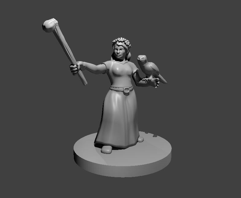 Dwarf Female Druid - 28mm Scale Miniature
