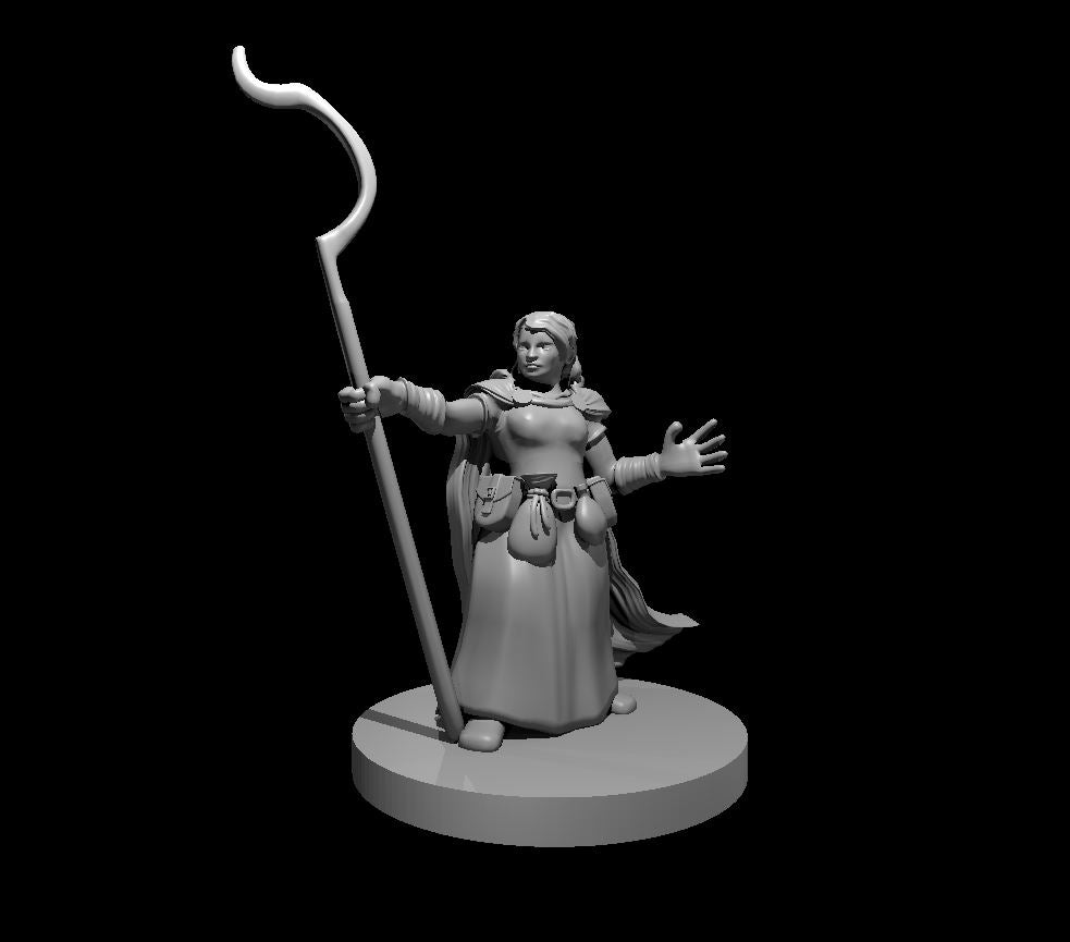 Dwarf Female Druid 2 - 28mm Scale Miniature