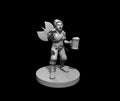 Dwarf Female Fighter Drunk and Angry - 28mm Scale Miniature