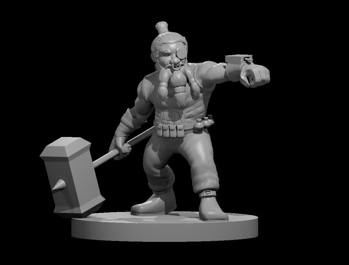 Dwarf Male Artificer - 28mm Scale Miniature