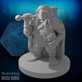 Dwarven Male Cleric No Beard 28mm Scale Miniature
