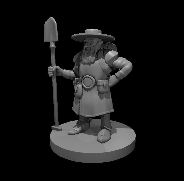 Dwarven Male Grave Cleric - 28mm Scale Miniature