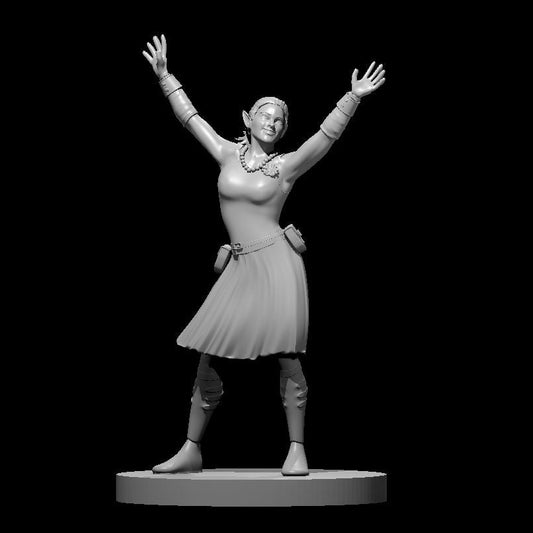 Elf Female Bard Dancer 28mm Scale Miniature