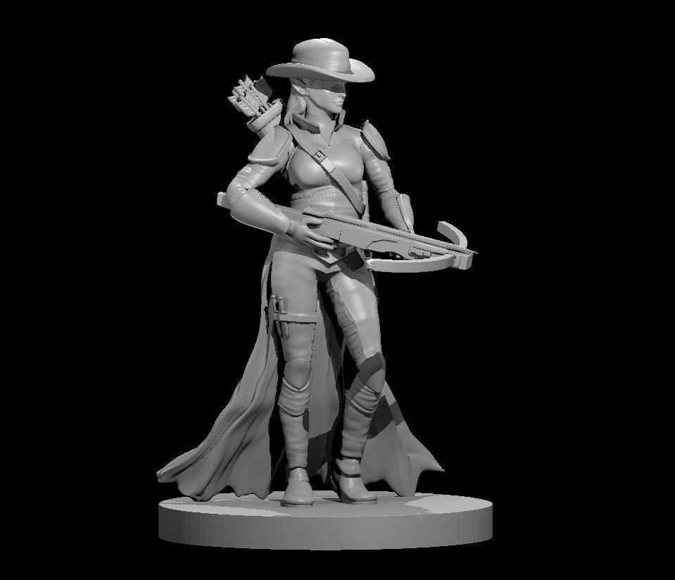 Elf Female Crossbow Ranger 28mm Scale Miniature