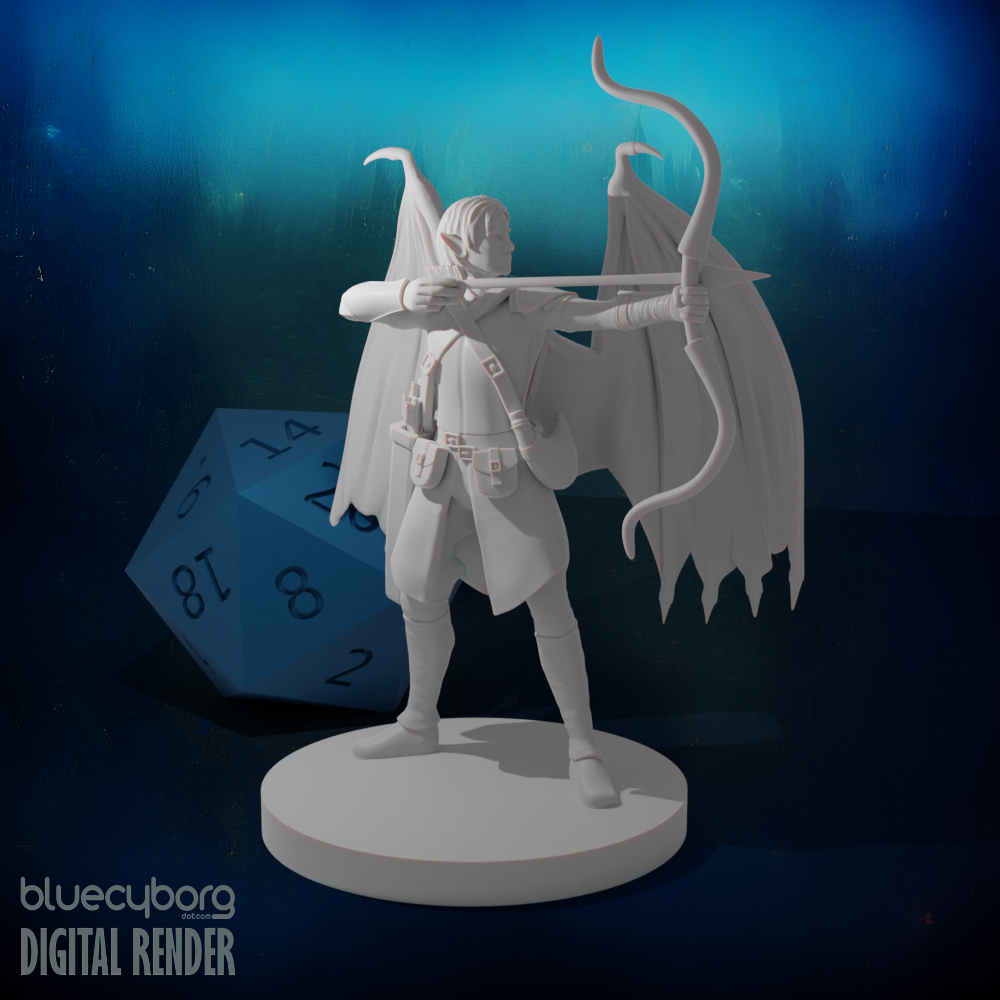 Elf Female Draconic Winged Ranger 28mm Scale Miniature