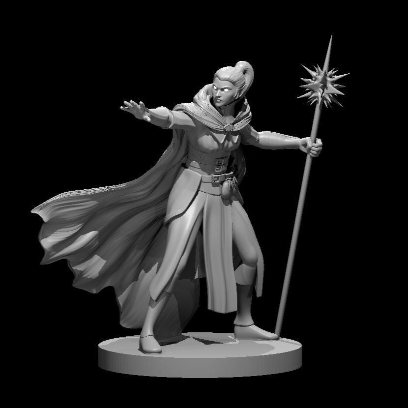 Elf Female Druid 6 Circle of Stars 28mm Scale Miniature