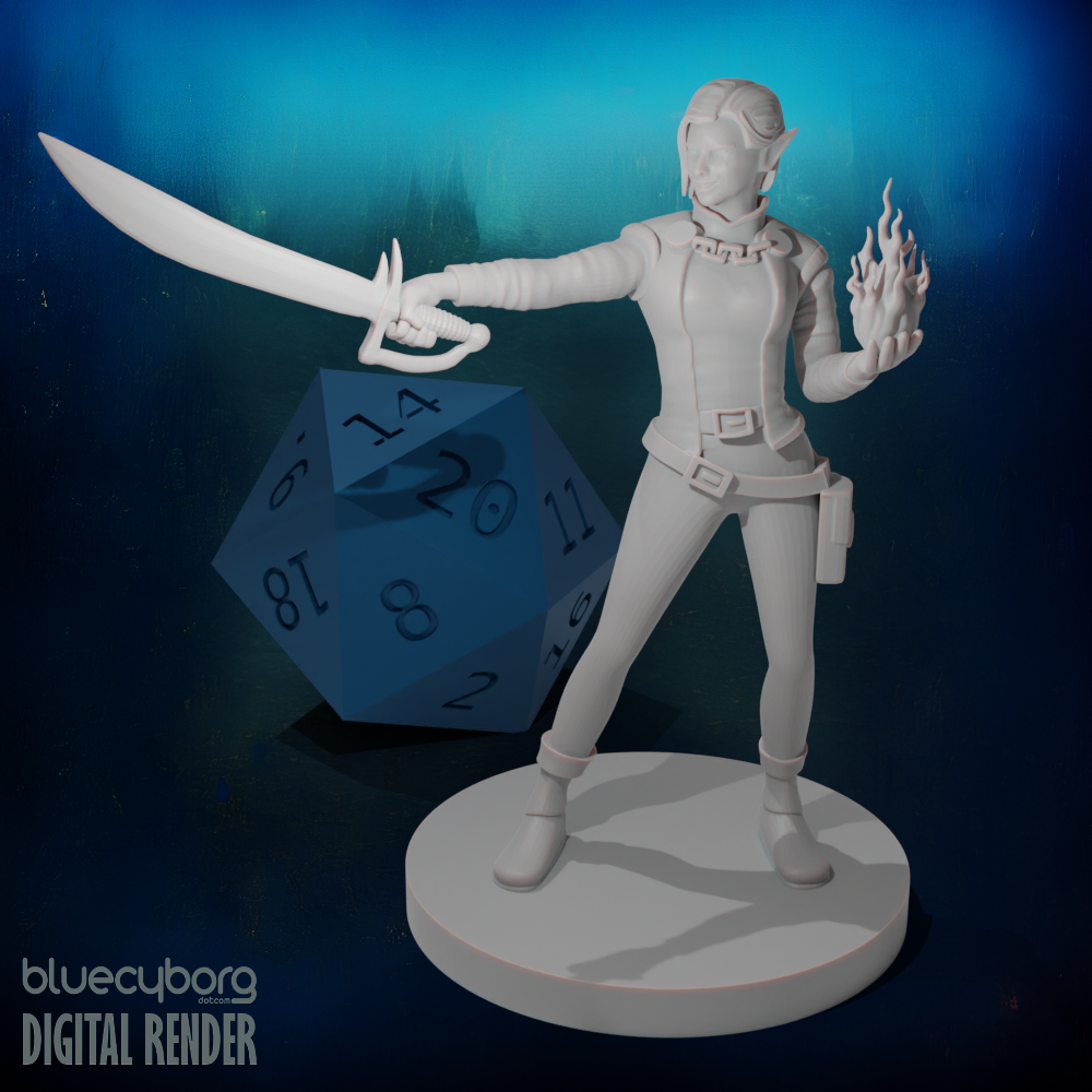 Elf Female Hexblade Warlock 28mm Scale Miniature