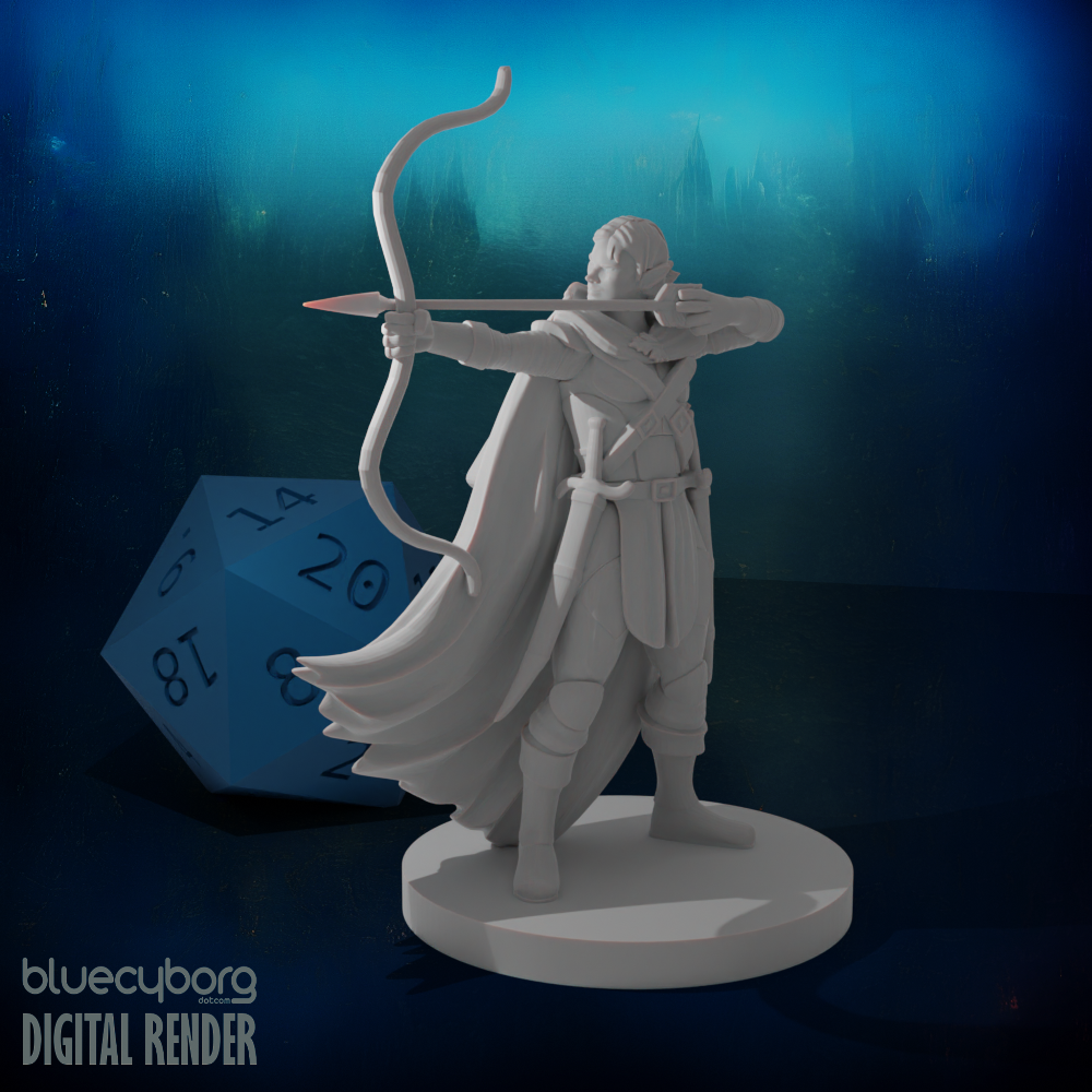 Elf Female Ranger with Sword 28mm Scale Miniature