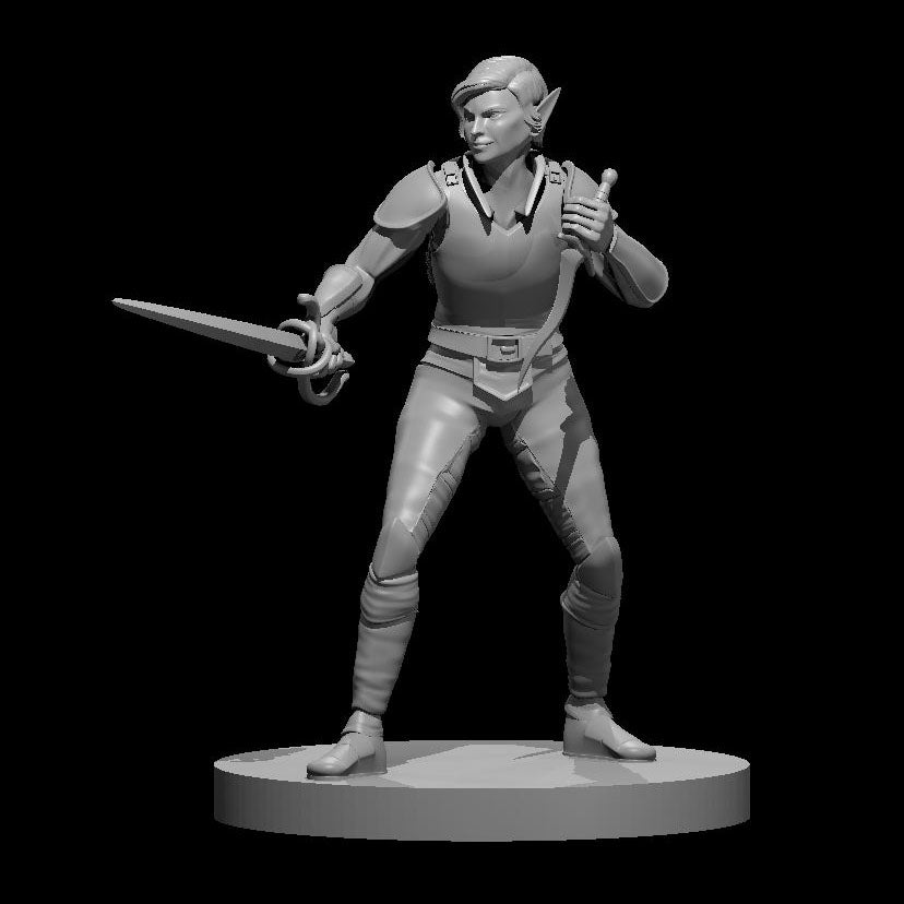 Elf Female Swashbuckler 28mm Scale Miniature