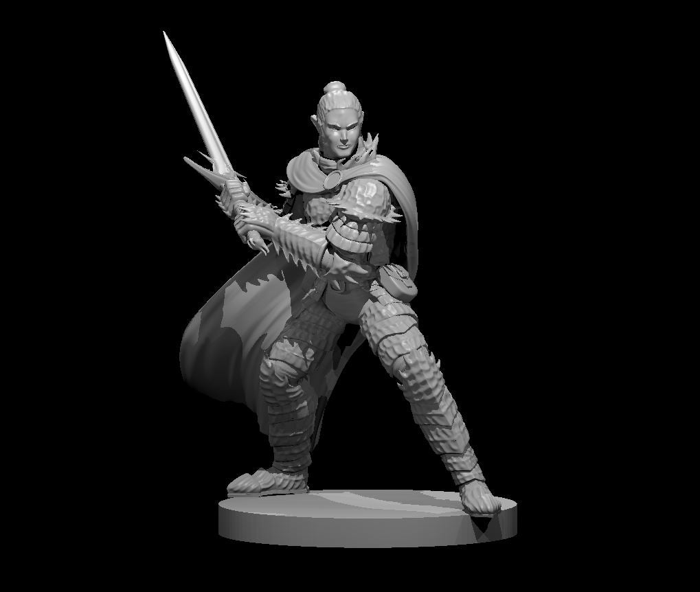 Elf Male Fallen Paladin 28mm Scale Miniature