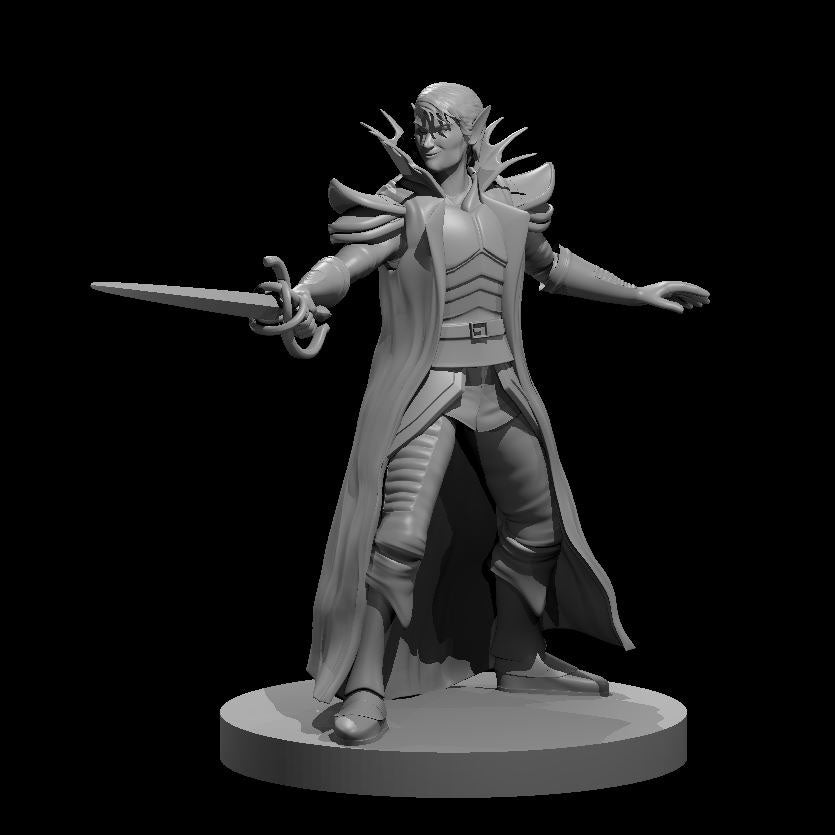 Elf Male Hexblade Warlock 28mm Scale Miniature