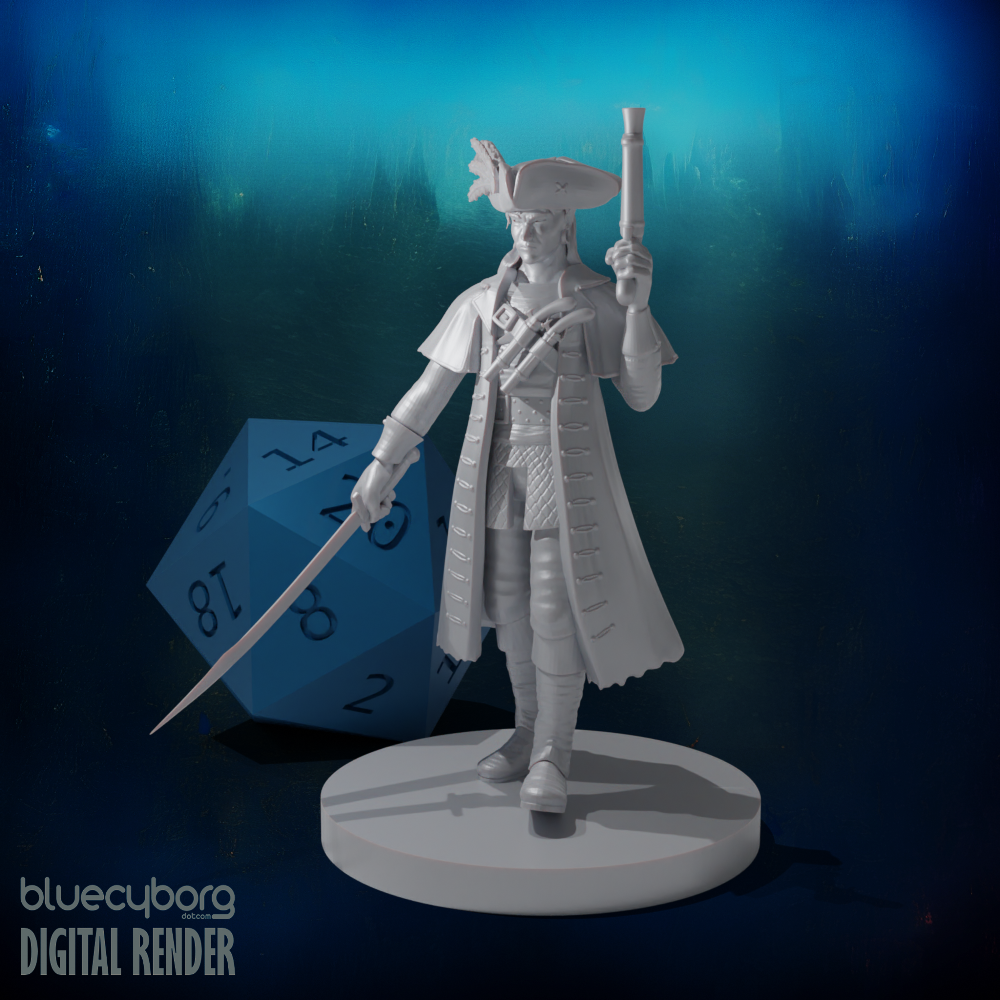 Elf Male Pirate Captain 28mm Scale Miniature