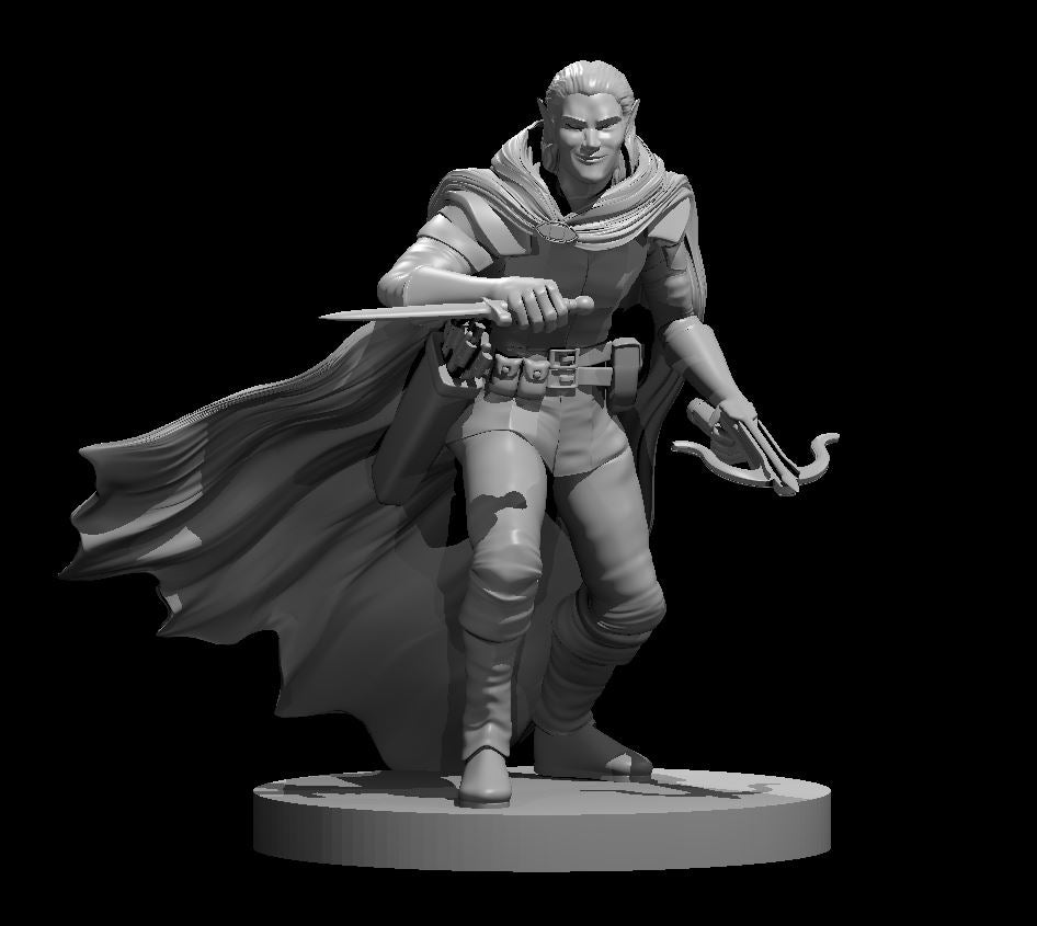 Elf Male Rogue 1 28mm Scale Miniature For D&d, Shapeways, Pathfinder 