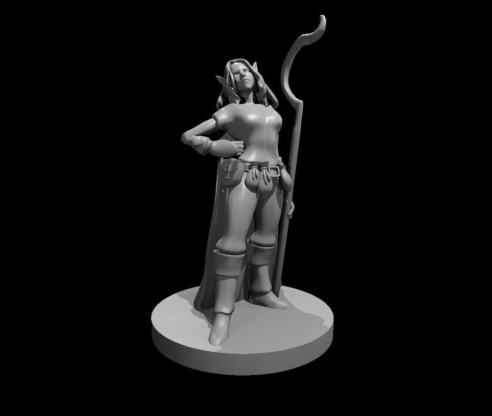 Female Elf Druid - 28mm Scale Miniature