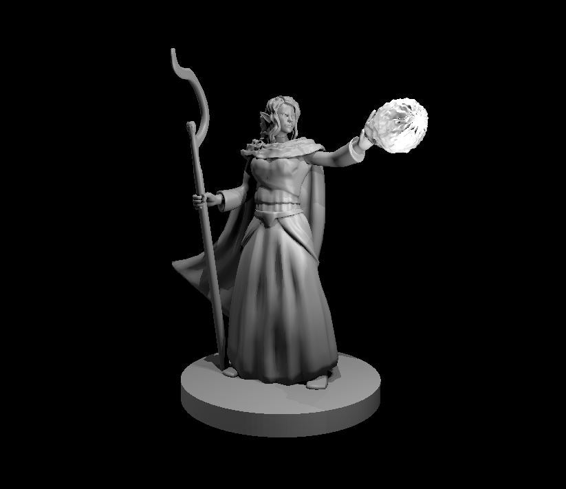 Female Elf Druid 2 - 28mm Scale Miniature