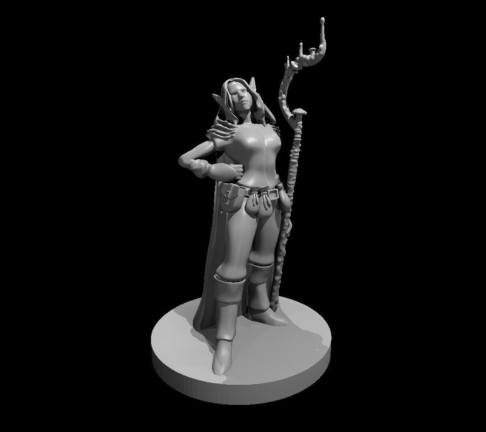 Female Elf Druid Spore Circle - 28mm Scale Miniature