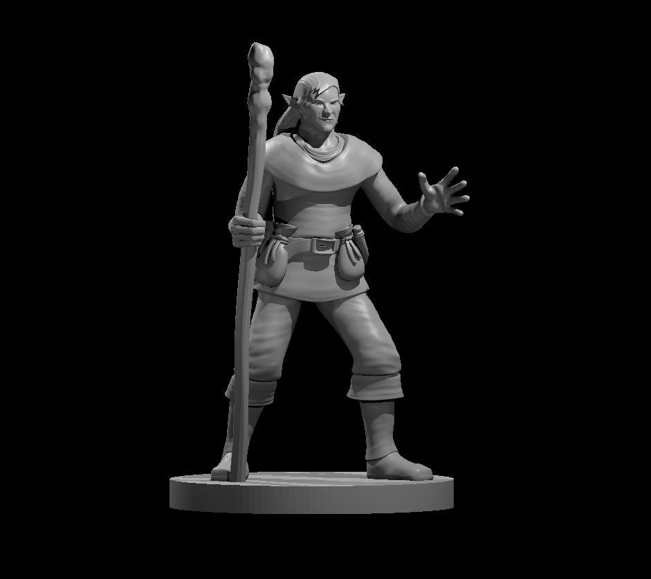Elf Male Druid - 28mm Scale Miniature