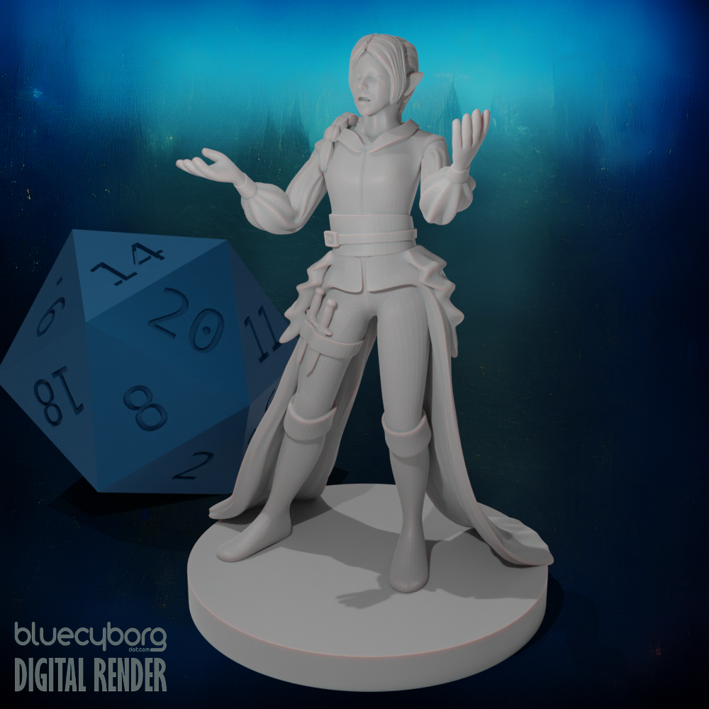 Elven Female Bard 3 28mm Scale Miniature