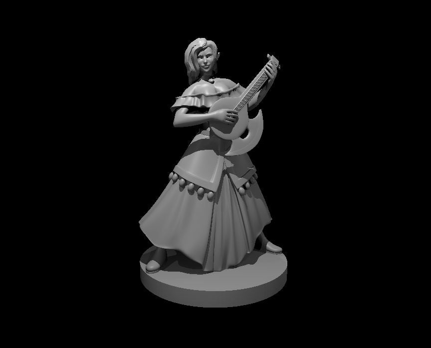 Elven Female Bard 2 - 28mm Scale Miniature