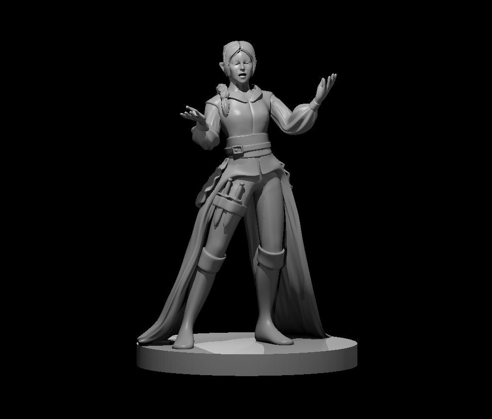 Elven Female Bard 3 - 28mm Scale Miniature