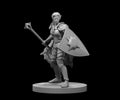 Elven Female Light Cleric w/Mace - 28mm Scale Miniature