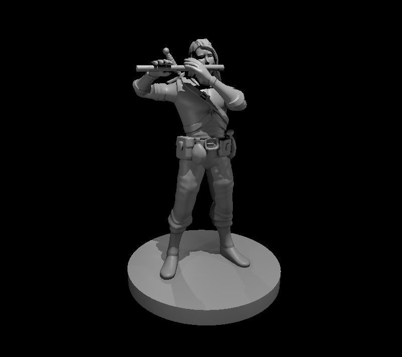 Elven Male Bard with Flute - 28mm Scale Miniature
