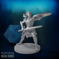 Female Eladrin Fighter Shield Bash 28mm Scale Miniature