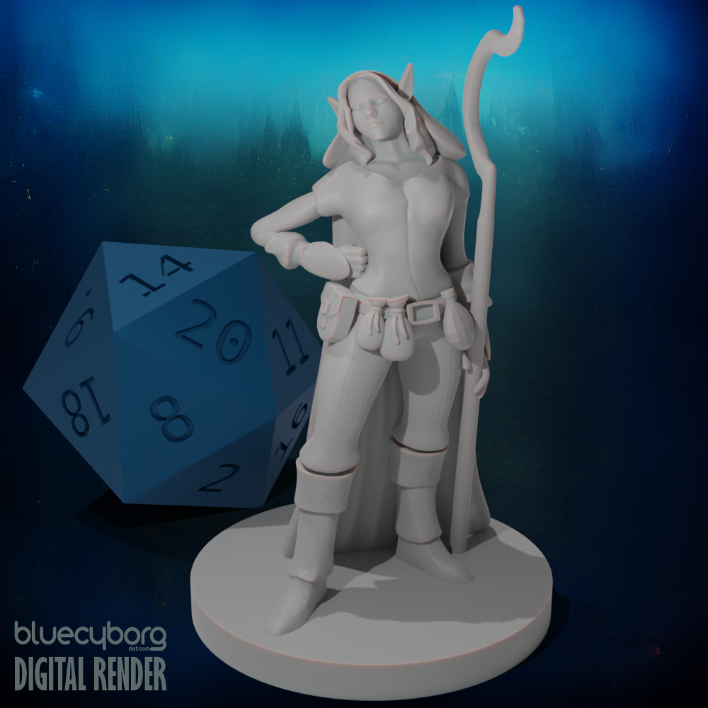 Female Elf Druid 28mm Scale Miniature